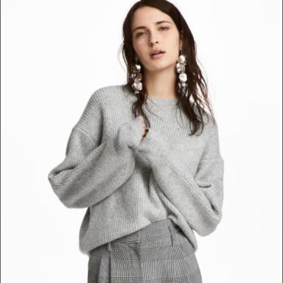 ✨Grey Mohair Blend Crewneck Sweater✨ - Picture 1 of 6